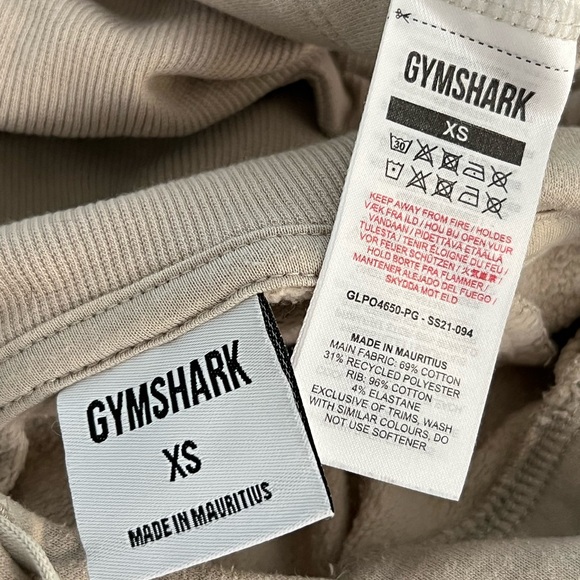 GYMSHARK BEIGE TONE CROPPED SWEATSHIRT HOODIE SIZE XS - Picture 14 of 14